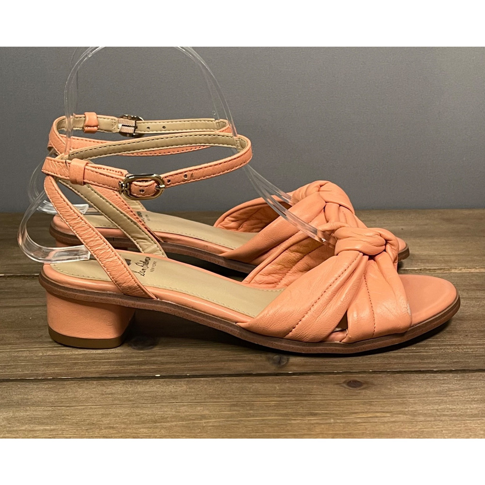 Sam Edelman Girls Ingrid Ankle Strap Sandals Size 4 Pink Coral Low Block Heel